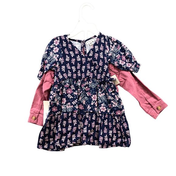 NWT Nanette Lepore Girls 18M Dress Outfit Jean Jacket Set Pink Ruffle - Picture 2 of 10